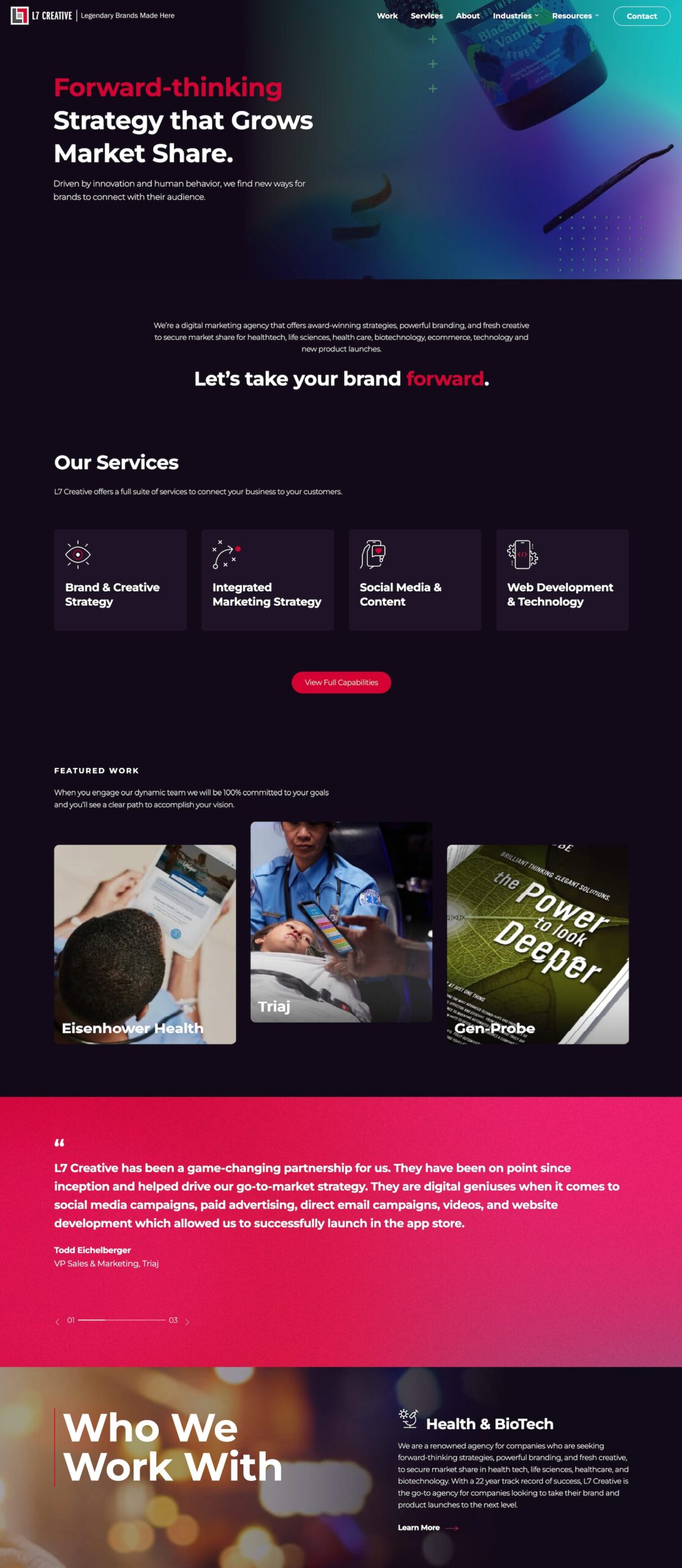 L7 Creative home page